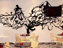 cafetería pintada con graffiti